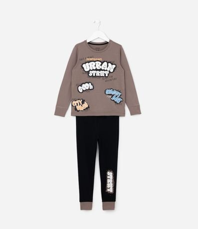 Pijama Infantil con Estampa Grafitada - Talle 5 a 14 años