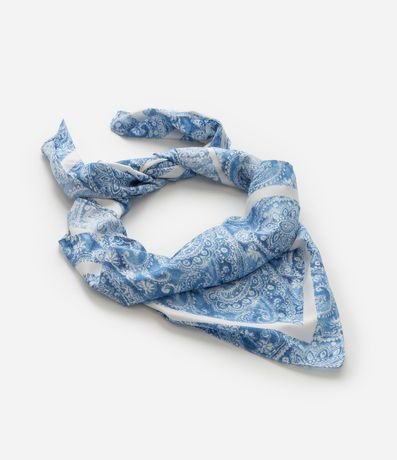 Pañuelo Cuadrado en Satén con Estampa Paisley 4