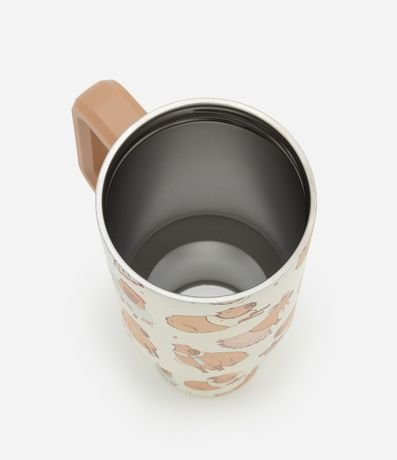 Vaso Térmico con Pajita reutilizable con Estampa y Pajita de Carpincho 1,2L 3