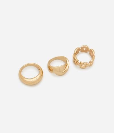Kit 03 Anillos en Metal con Formatos Diferenciados