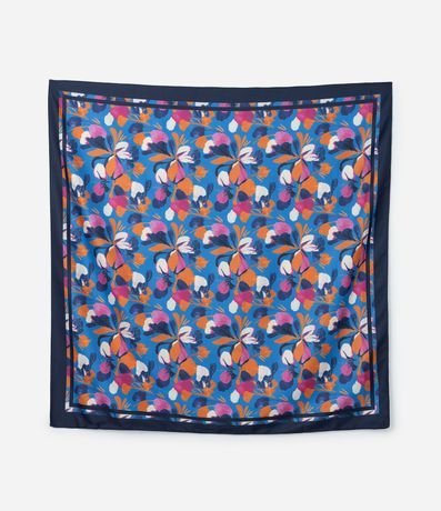 Pañuelo Cuadrado en Satén con Estampa Floral