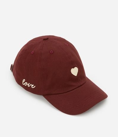 Gorra Aba Curva en Sarga con Bordado Corazón Love 2