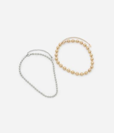 Collar Capas en Metal con Esferas 2