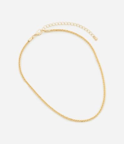 Collar Largo Cadena con Textura Diamantada 2