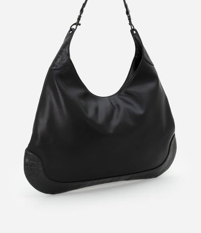 Bolsa Hobo con Detalles en Textura Crocco y Hebillas en la Asa 2