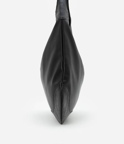 Bolsa Hobo con Detalles en Textura Crocco y Hebillas en la Asa 3