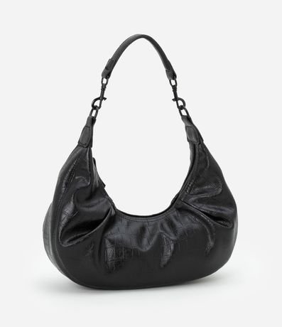 Bolsa Baguette Pequeña con Textura Crocco