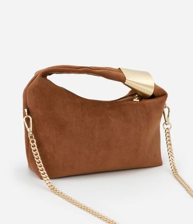 Bolsa Transversal Pequeña con Asa Larga de Cadena y Detalle de Metal 4