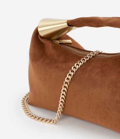 Bolsa Transversal Pequeña con Asa Larga de Cadena y Detalle de Metal 7