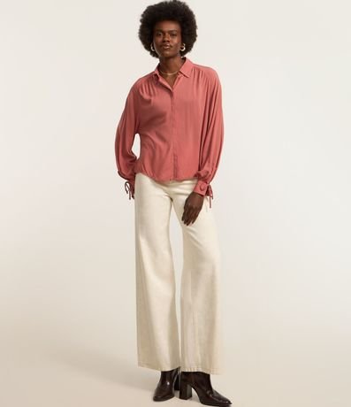 Camisa Corta en Crepé Sin Sisa y Fruncido en el Puño 2