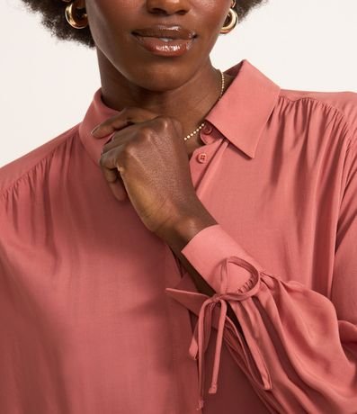 Camisa Corta en Crepé Sin Sisa y Fruncido en el Puño 4