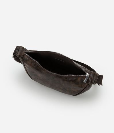 Cartera Media Luna Transversal Mediana Desteñida con Asa de Gorgoron 4