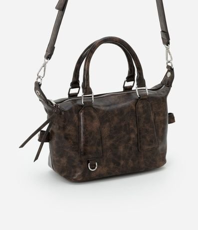 Bolsillo Mini Satchel Desteñida con Asa Corta y larga 3