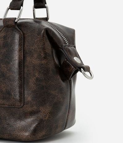 Bolsillo Mini Satchel Desteñida con Asa Corta y larga 8