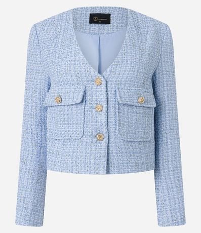 Casaqueto en Tweed con Bolsillos con Solapelas 8