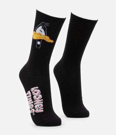 Media Caña Larga en Algodón con Estampa Pato Lucas 2