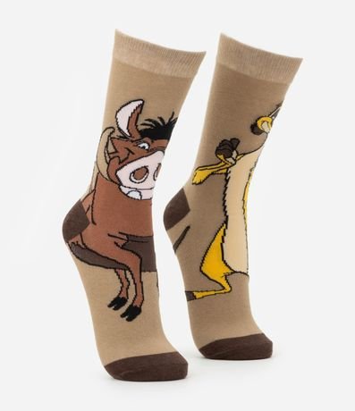 Media Caña Larga en Algodón con Estampa Timón y Pumba 2