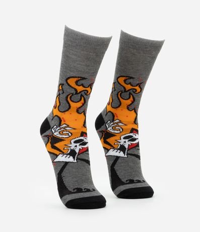 Medias Cano Largo de Algodón con Estampado de la Parca Billy & Mandy 2