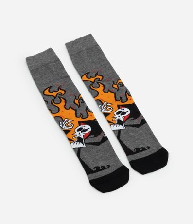 Medias Cano Largo de Algodón con Estampado de la Parca Billy & Mandy 4