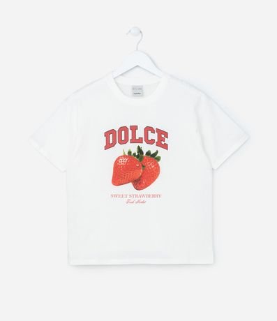 Remera Infantil con Estampa Frutillas - Talle 5 a 14 años
