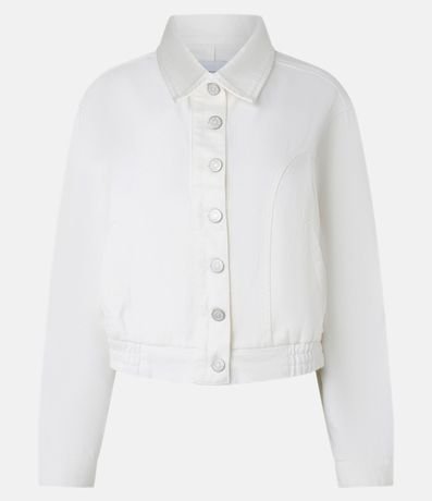 Campera Bomber Jeans con Abotonado Delantero y Recortes 5