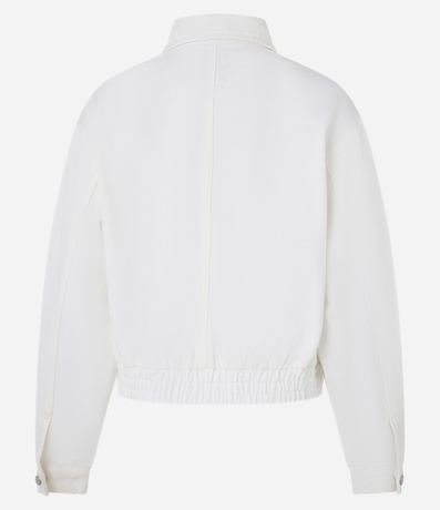 Campera Bomber Jeans con Abotonado Delantero y Recortes 6