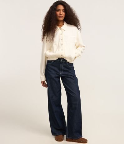 Campera Bomber Jeans con Abotonado Delantero y Recortes 2