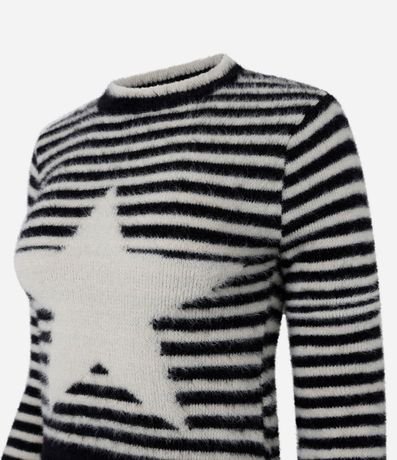 Blusa de Punto Rayado con Estrella Delantera 2