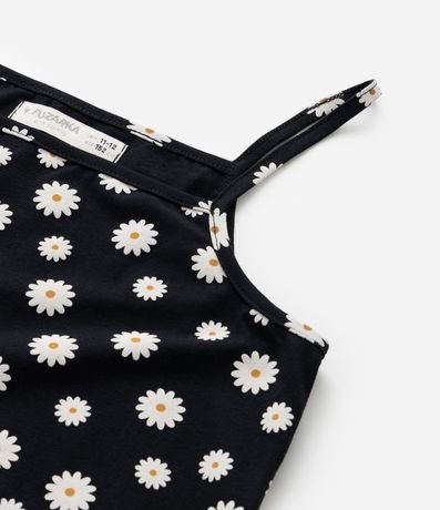 Vestido Infantil con Superposición y Estampa Margaritas - Talle 5 a 14 años 5