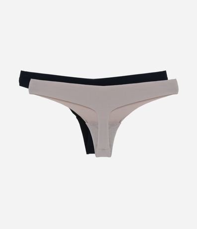 Kit 02 Bombachas Bikini Tanga en Microfibra con Corte a Hilo 2