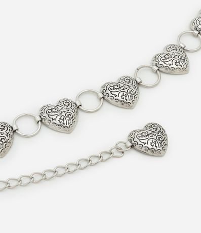 Cinturón Mediano en Cadena de Metal con Corazones  Trabajados 2