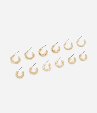 Kit 06 Argollas en Metal Pequeñas con Formatos Variados