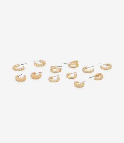 Kit 06 Argollas en Metal Pequeñas con Formatos Variados 2