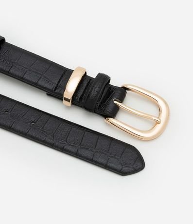 Cinturón  Mediano con Textura Crocco y Hebilla y Trabilla Metálicos 2
