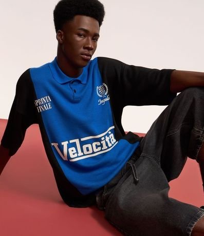 Remera Boxy Deportiva en Punto con Estampa Velocita 3