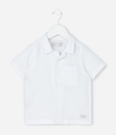 Camisa Infantil con Pequeño Bolsillo Texturizada - Talle 1 a 6 años