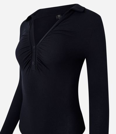 Body en Rib con Cuello Polo y Frunzidos en el Busto 8