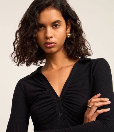 Body en Rib con Cuello Polo y Frunzidos en el Busto 3