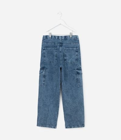 Pantalón Baggy Infantil en Jeans con Bolsillos Cargo - Talle 5 a 14 años 2