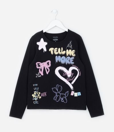 Remera Infantil con Estampa Doodles - Talle 5 a 14 años 1