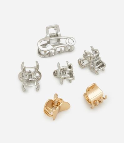 Kit 06 Pinzas para el Pelo con Formas Variadas Bicolores 2