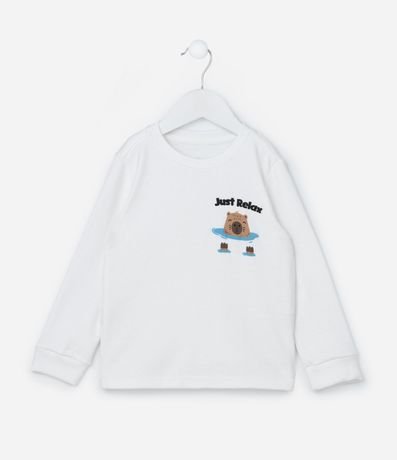 Remera Infantil con Estampa Carpincho Relax - Talle 1 a 6 años