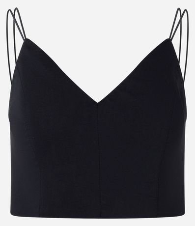 Blusa Cropped en Bengalina con Asa Doble 4