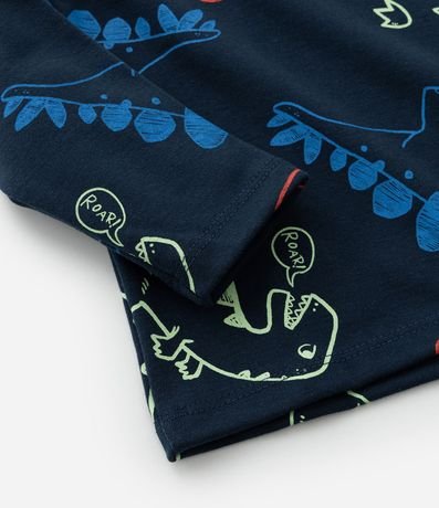 Remera Infantil en Suedine con Estampa Dinos - Talle 1 a 6 años 4