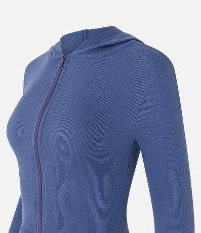 Saco en Rib con Capucha y Cremallera 6