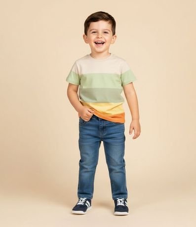 Remera Infantil con Estampa Bloques de Color - Talle 1 a 6 años