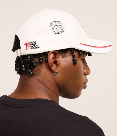 Gorra en Sarga con Estampa Bordada Lettering 3