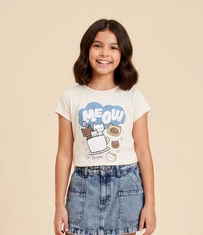 Remera Infantil con Estampa Gatitos en la Taza - Talle 5 a 14 años 2