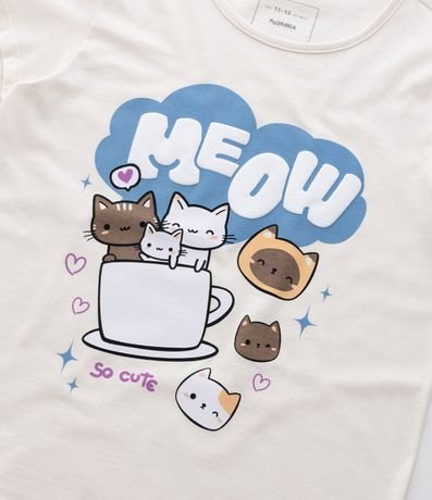 Remera Infantil con Estampa Gatitos en la Taza - Talle 5 a 14 años 4