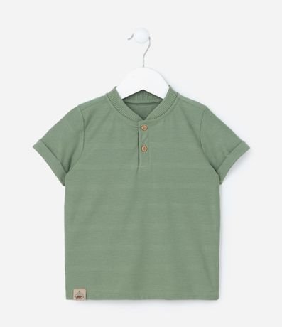 Remera Infantil Texturizada con Cuello Henley - Talle 1 a 6 años